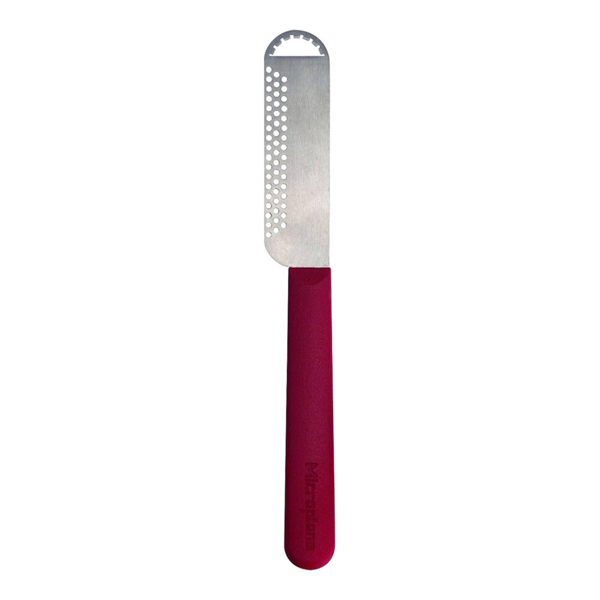 Microplane 3-in-1 Butter Blade with red handle and stainless steel blade