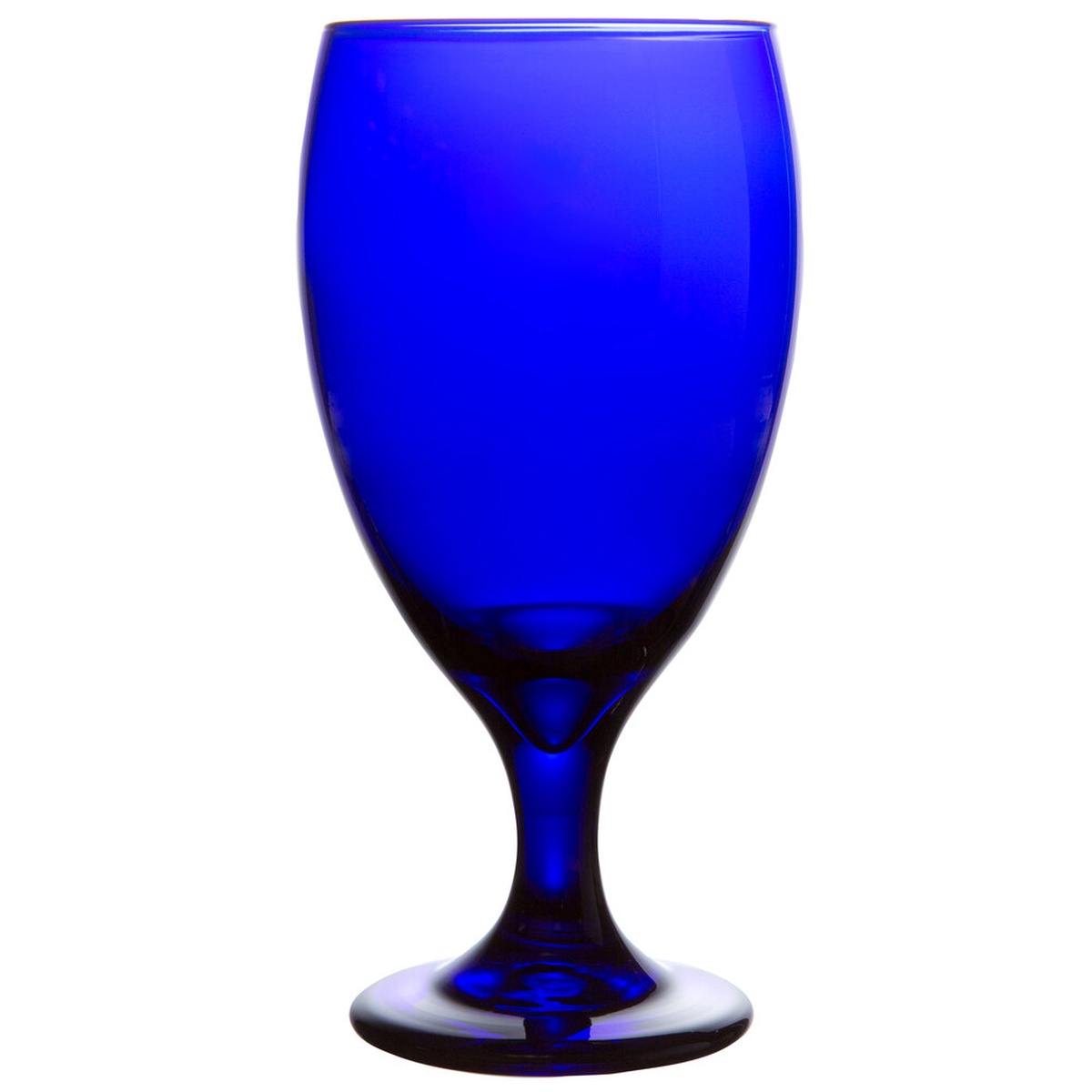 Libbey 4116SRB Premiere cobalt blue tall iced tea glass with thick stem and wide base