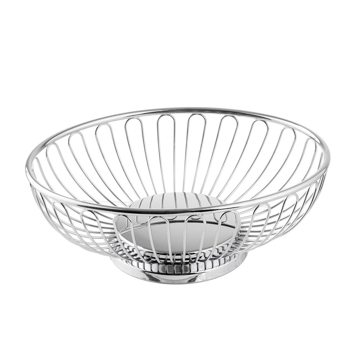 TableCraft 4171 Chalet oval chrome wire basket, top-down view showing open wire design