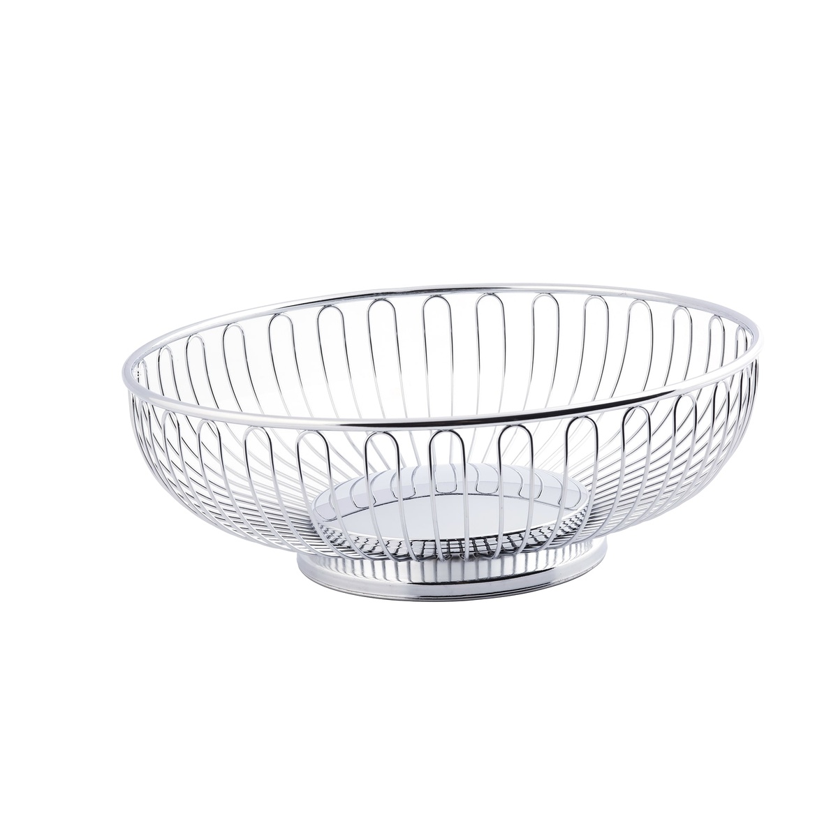 TableCraft 4175 Chalet chrome wire basket from a front-facing angle showing the looped wire pattern