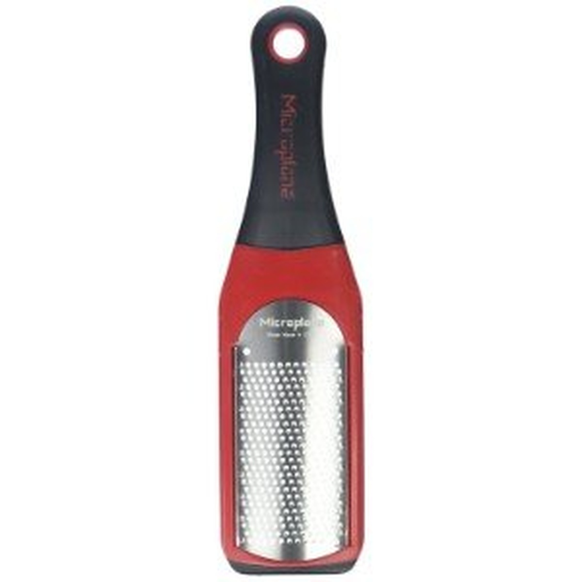 Microplane 42102 Artisan Series Red Fine Grater with soft-touch handle and stainless steel blade
