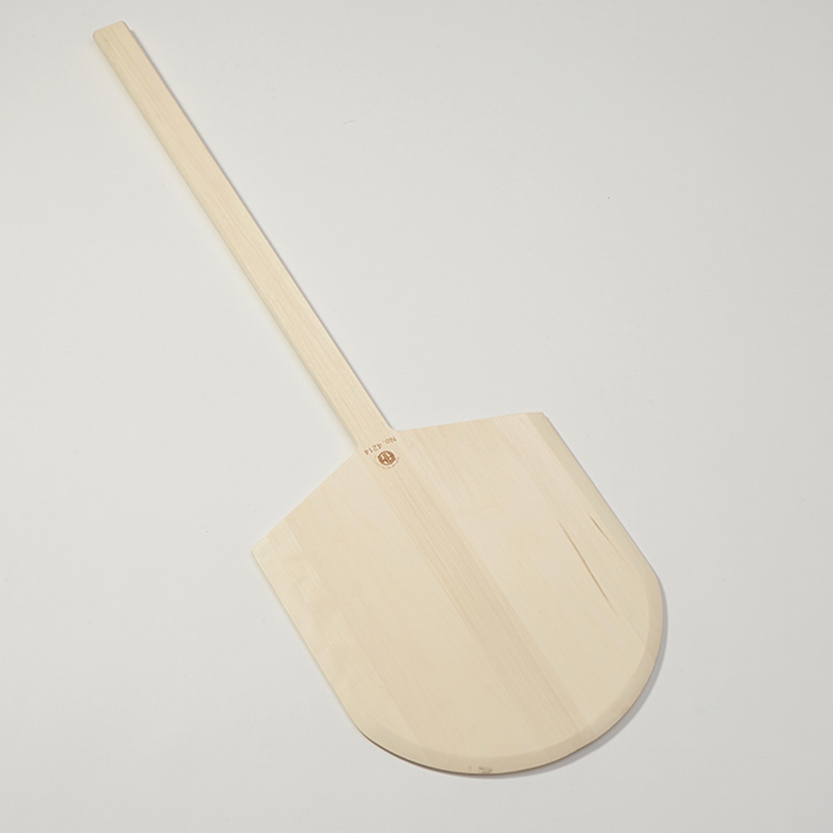American Metalcraft 4214 deluxe wood pizza peel with long handle and wide rectangular blade on a light background
