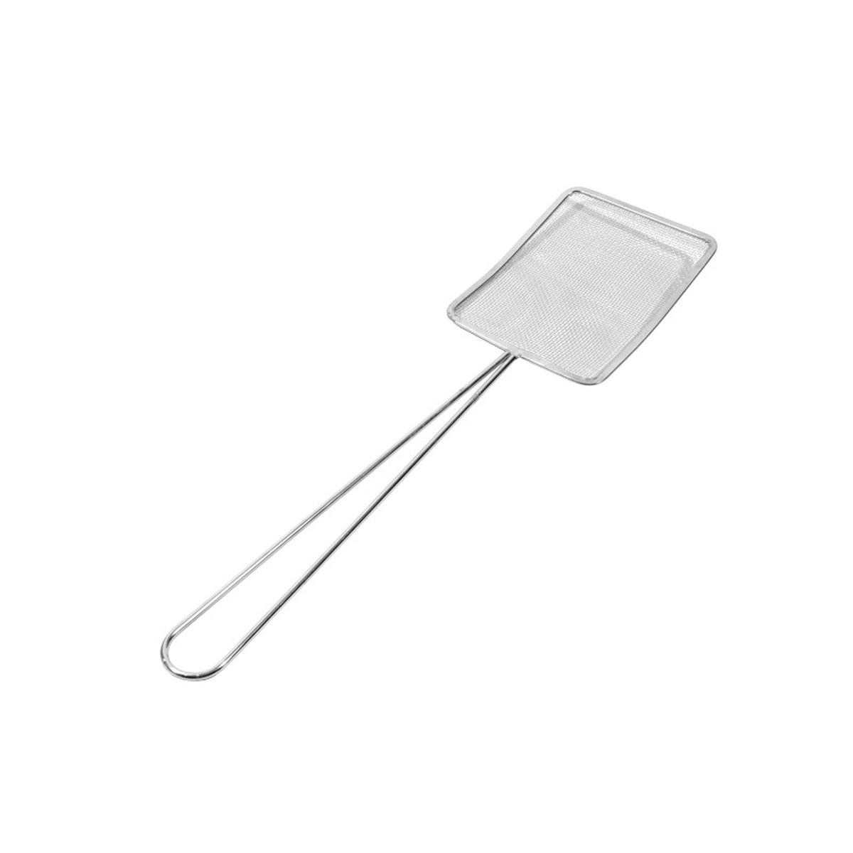 Town 42456S stainless steel square mesh skimmer full product view showing bowl and handle at an angle