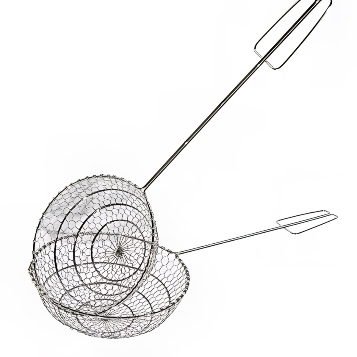 Town 42527 Bird's Nest Skimmer with 7-inch round stainless steel mesh bowl and long metal handle