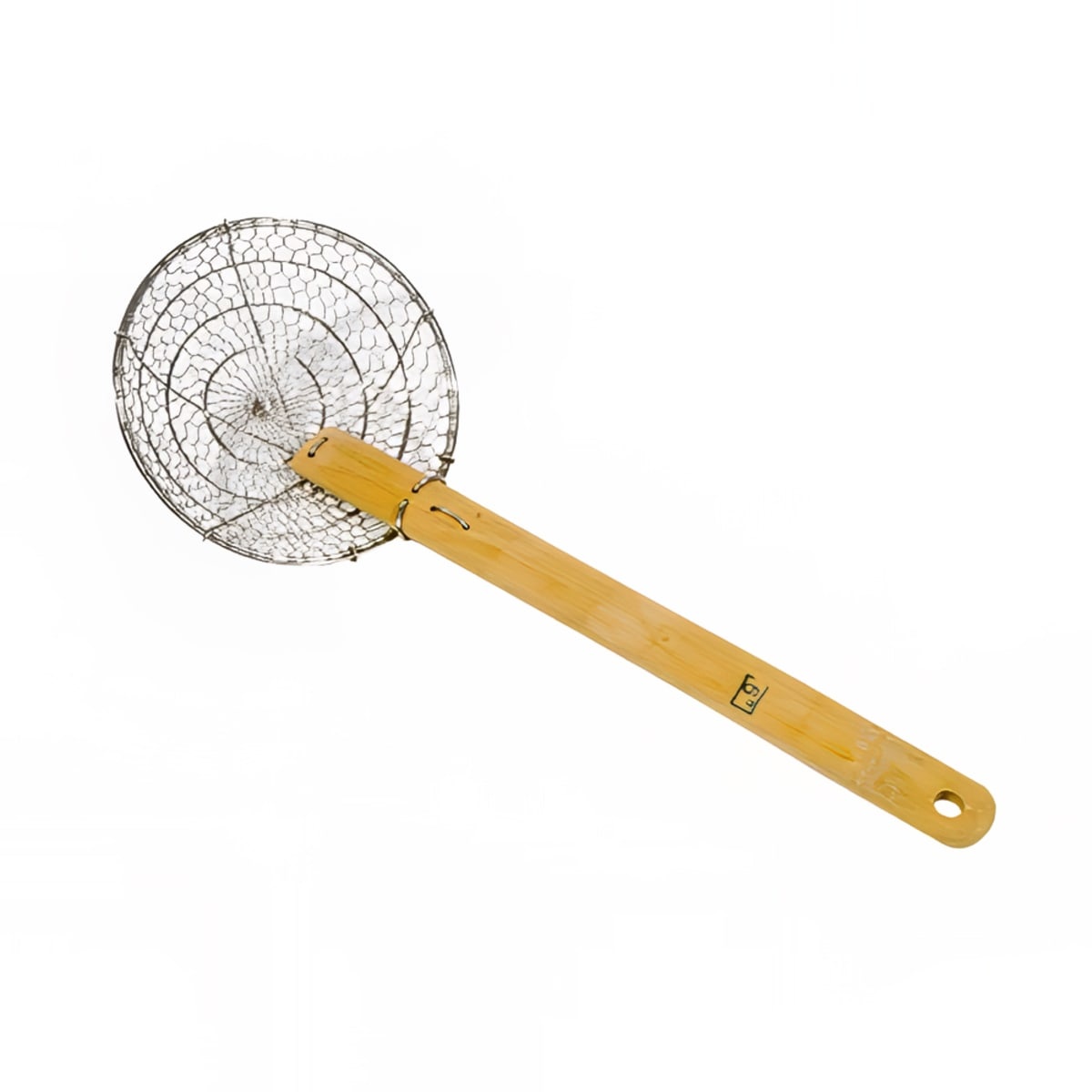 Town 42606 coarse mesh skimmer with bamboo handle, full product view on white background