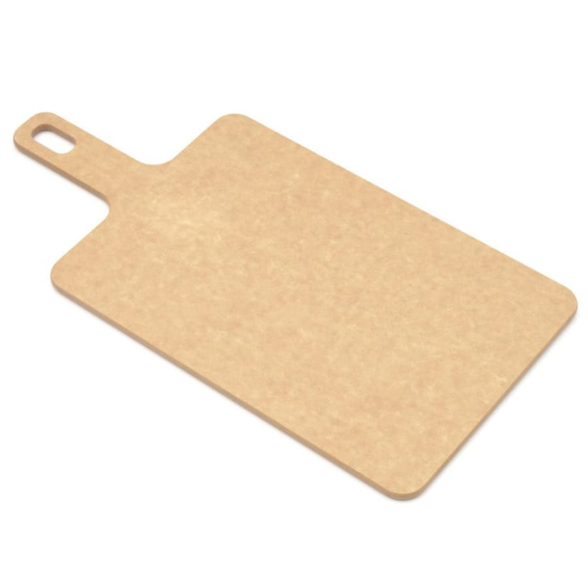 Epicurean natural composite wood serving paddle with handle and integrated hanging hole