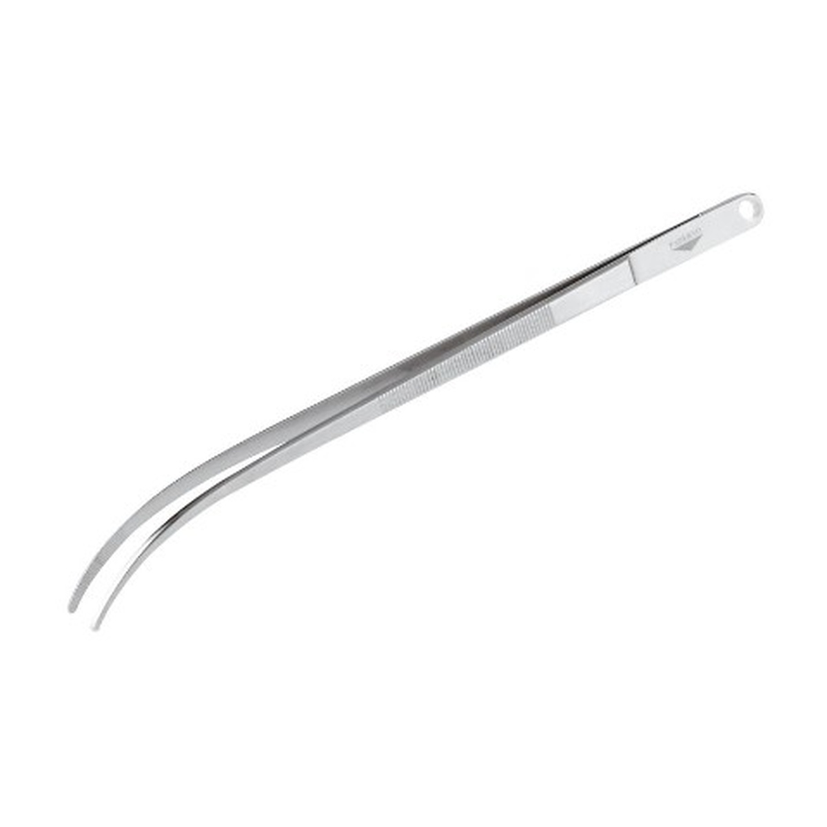 Paderno 42902-31 stainless steel curved cooking tongs, 11-7/8 inch length, tweezer style