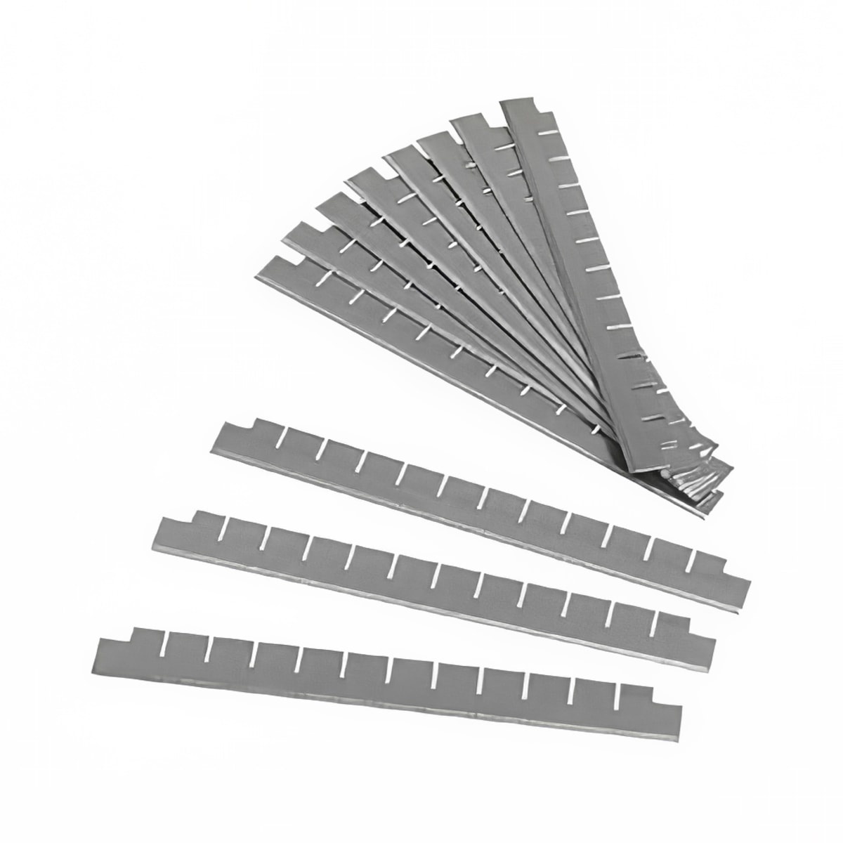 Nemco 436-3 replacement blade kit showing set of ten stainless steel chopper blades with notched cutting edges