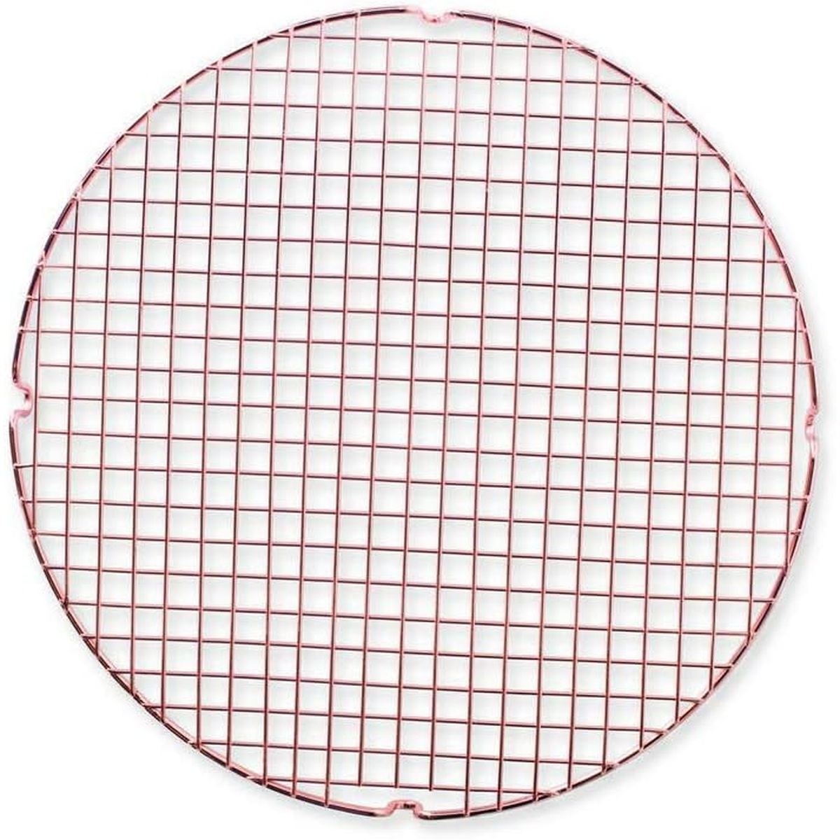 Nordic Ware round copper wire cooling rack viewed from above against a white background