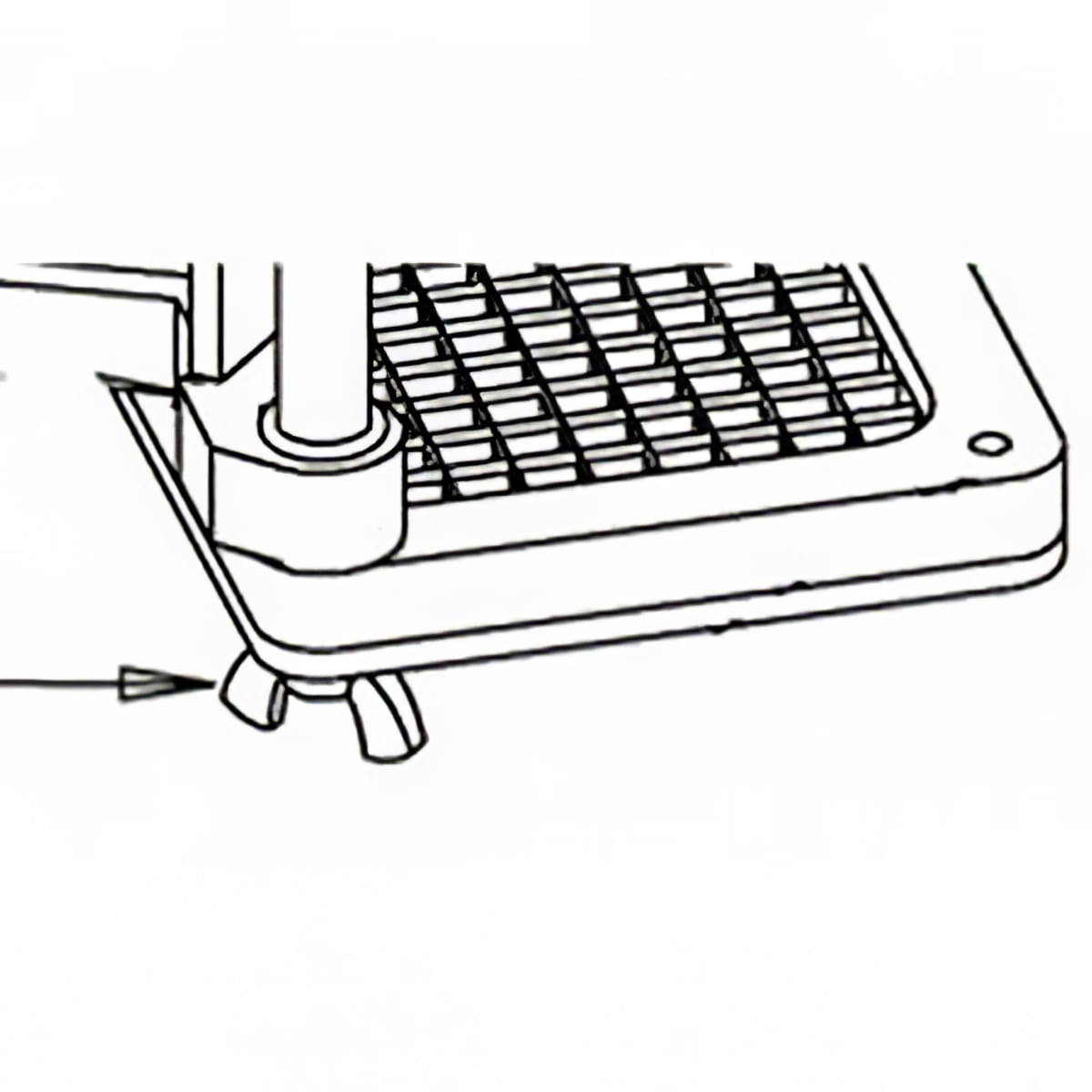 Technical diagram showing wing nut placement on Nemco Easy FryKutter cutting unit