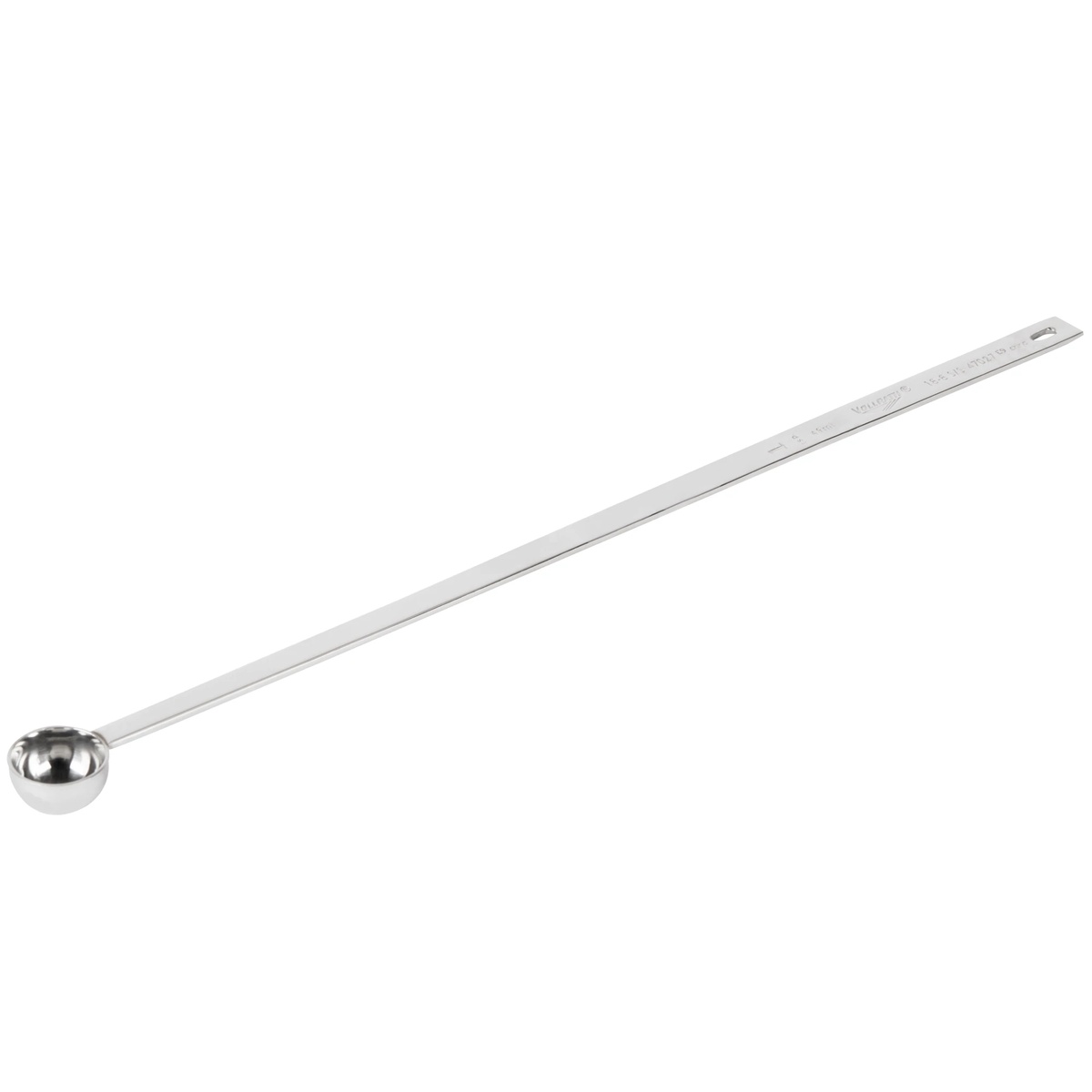 Vollrath 47027 stainless steel long-handle measuring spoon with round bowl and hang-hole