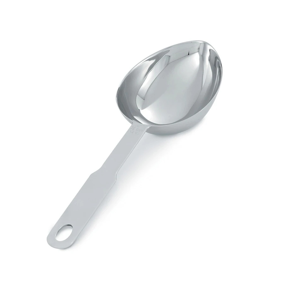 Vollrath 47058 1/2 cup oval stainless steel measuring scoop with long handle and hanging hole