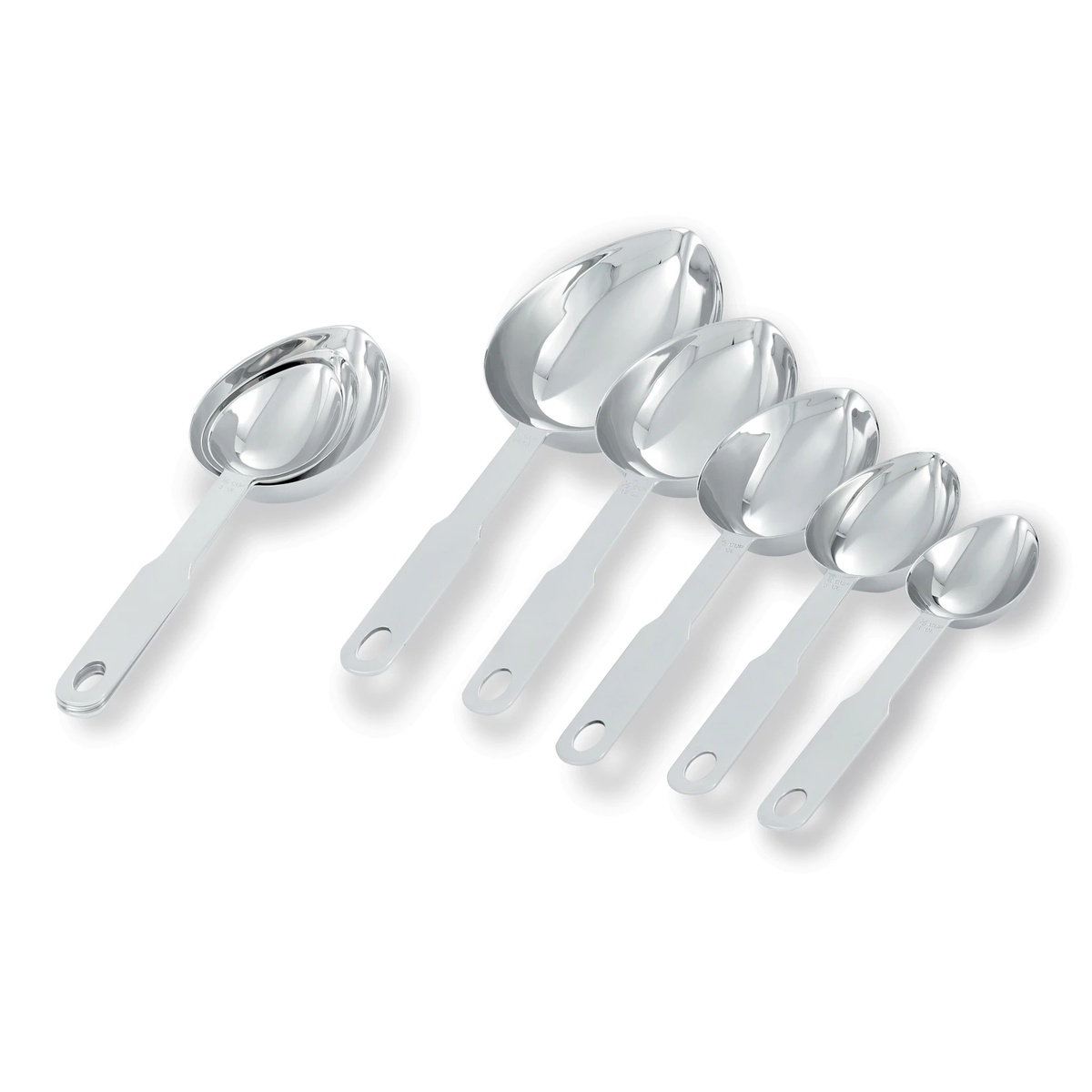 Vollrath heavy-duty oval measuring scoops shown in multiple sizes side by side on white background