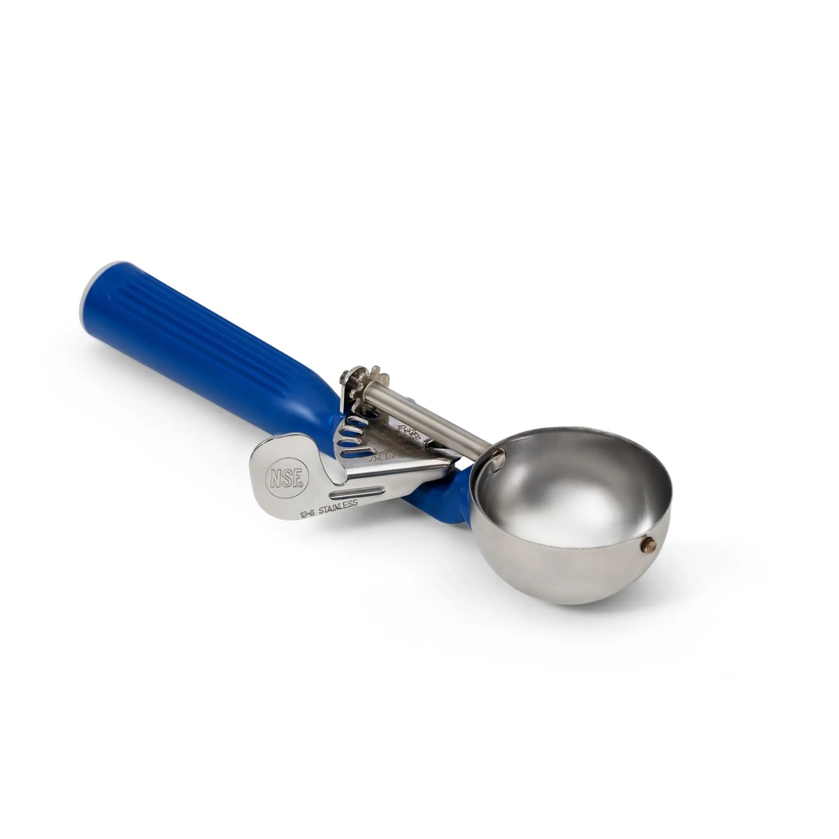 Vollrath 47143 disher reverse side showing NSF certification stamp and 18-8 stainless steel markings