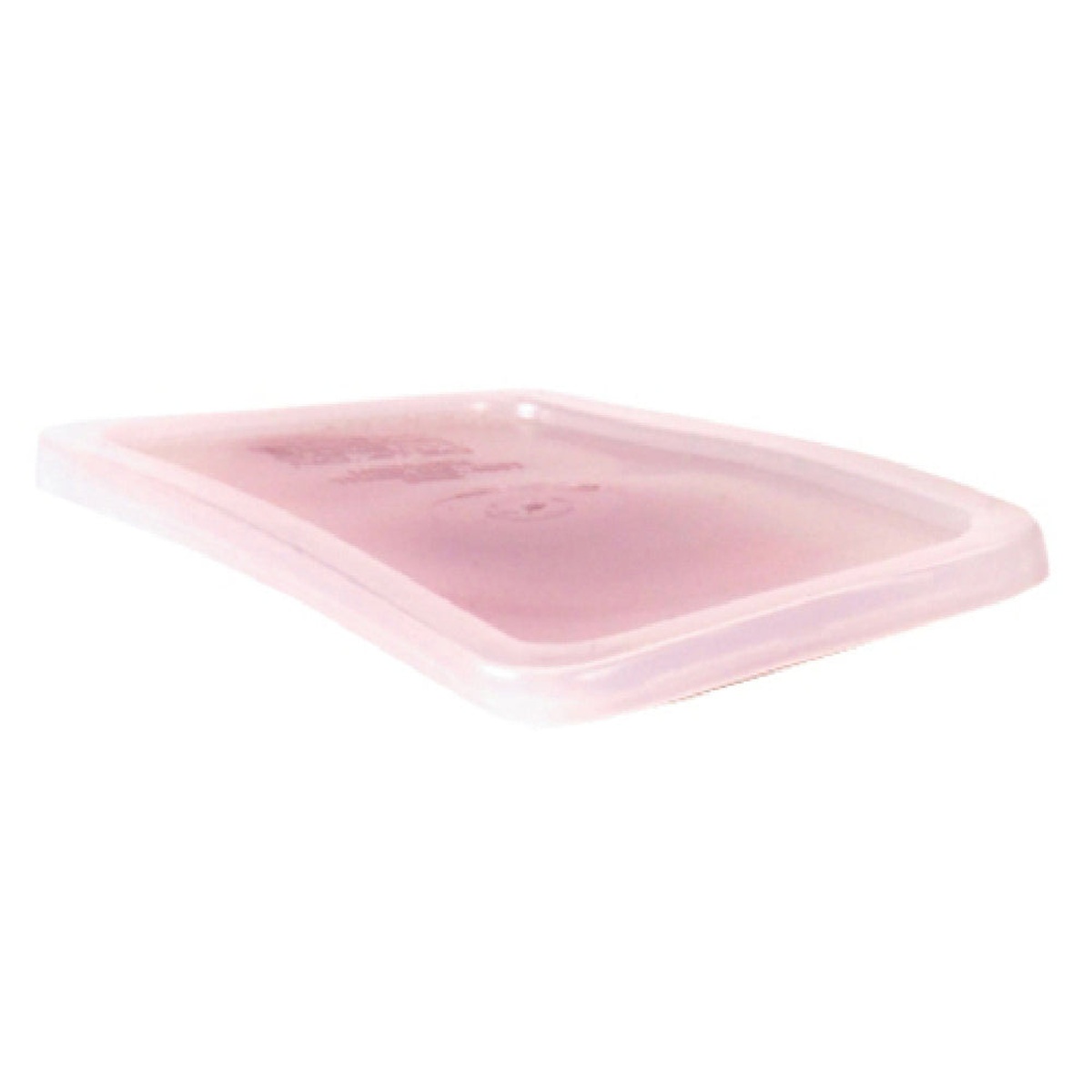 Vollrath 4721 Kondi-Keeper 1-quart condiment dispenser insert lid cover in translucent pink plastic