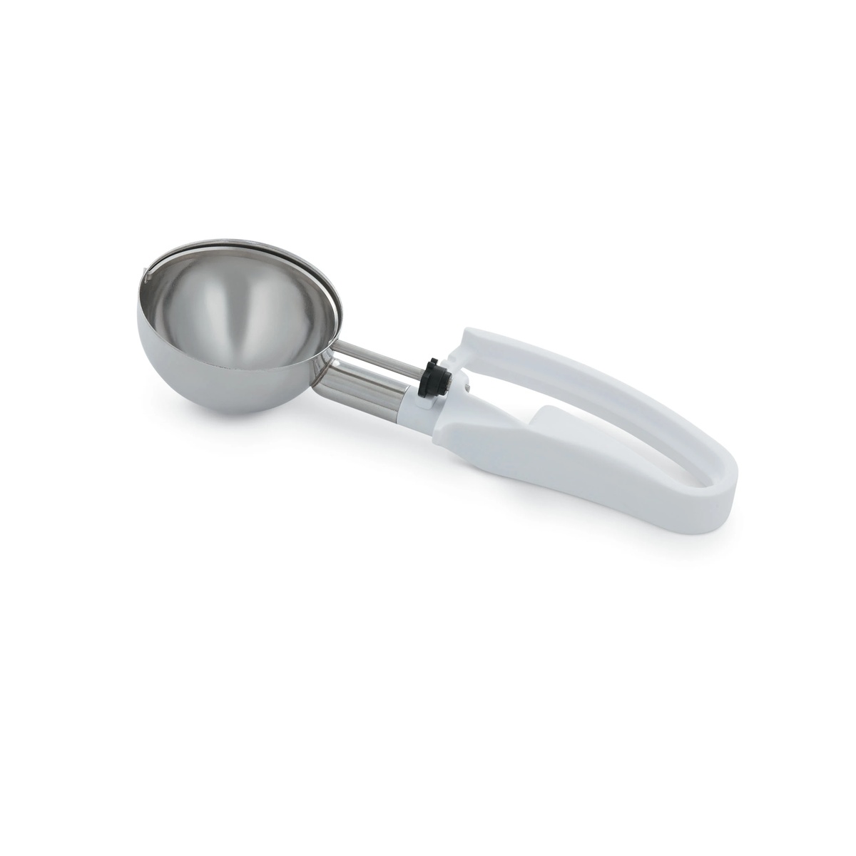 Vollrath 47390 #6 squeeze handle disher with white plastic handle and stainless steel bowl