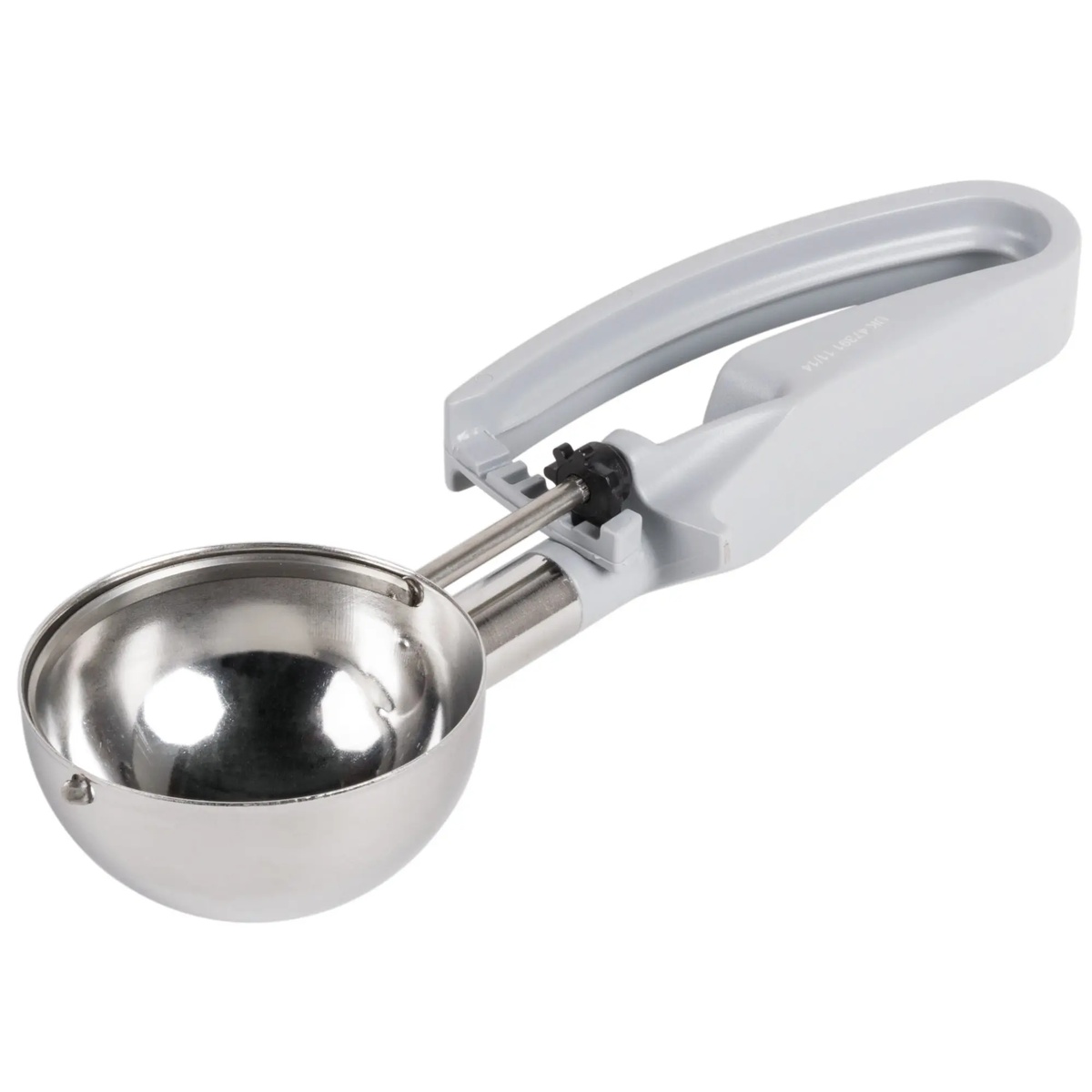 Vollrath 47391 stainless steel squeeze disher with gray color-coded handle, #8 size, 3.7 oz capacity