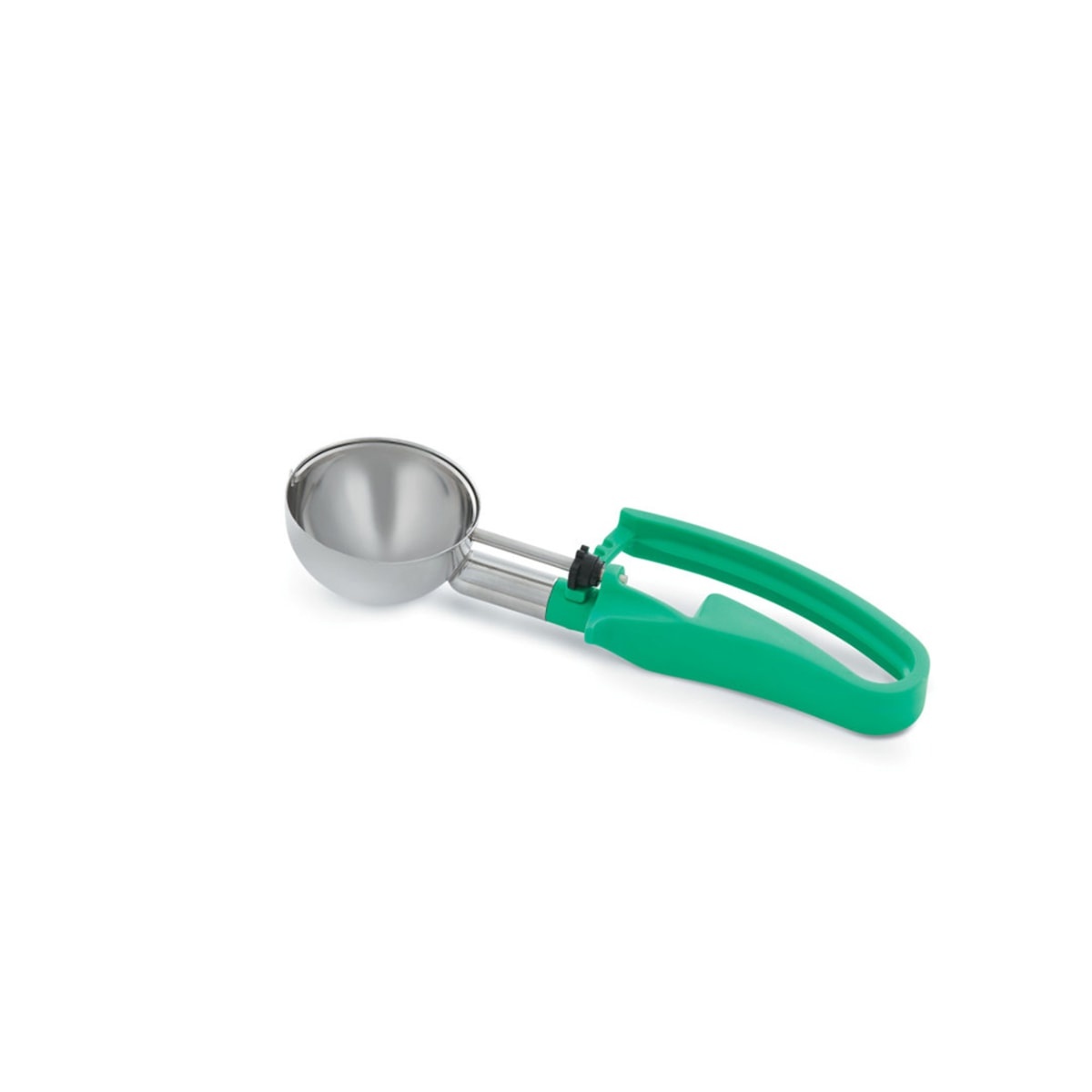 Vollrath 47393 green squeeze disher with stainless steel scoop and green ergonomic handle