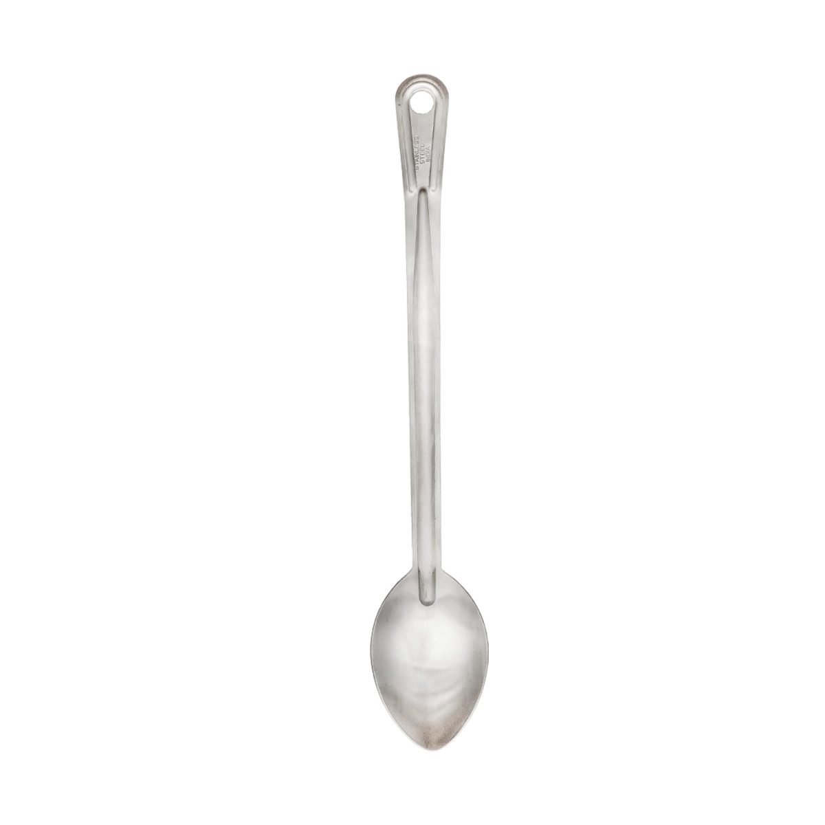 Browne Renaissance 13-inch solid stainless steel curved basting spoon with satin finish and hanging hole