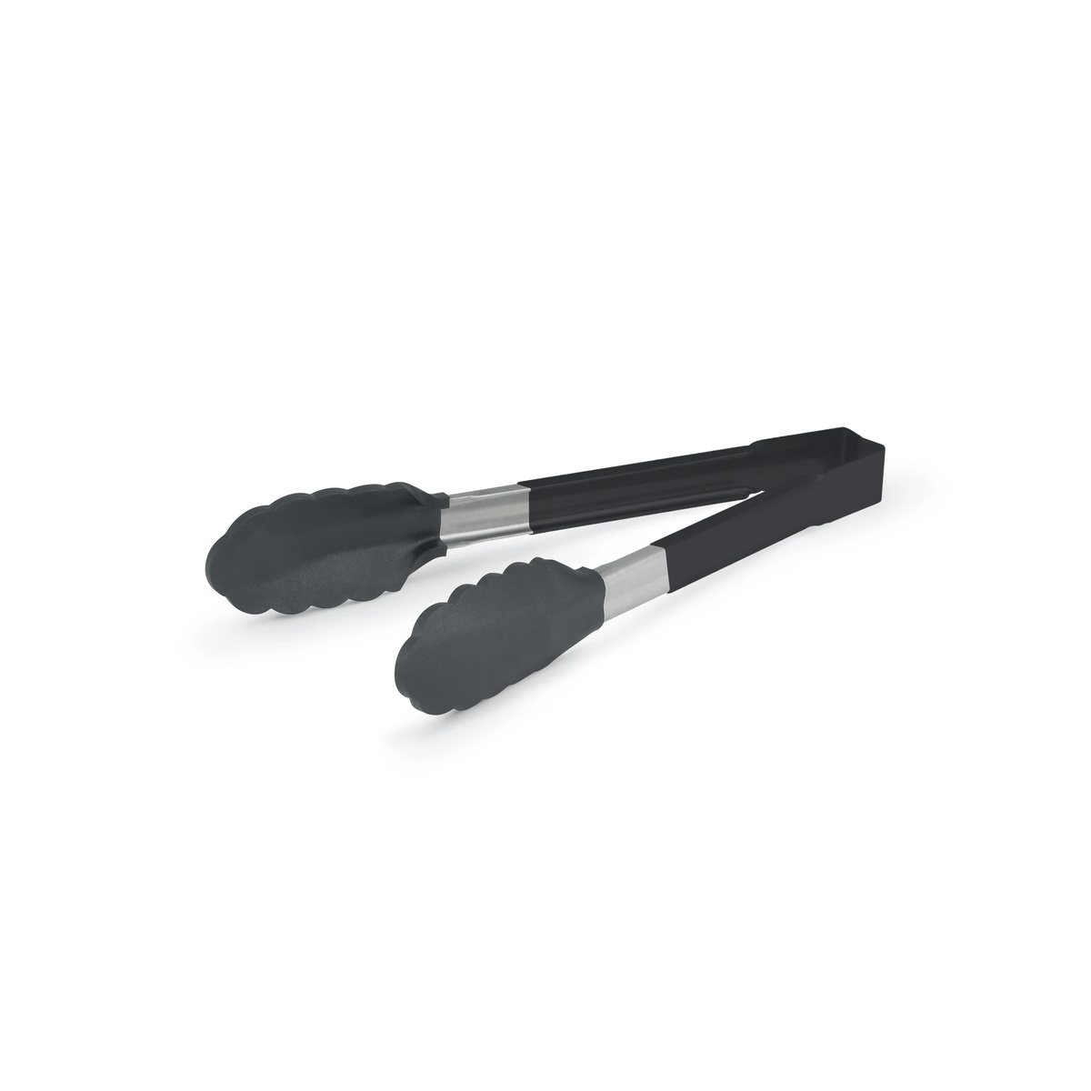Vollrath 4781612 tongs with black Kool Touch handles and scalloped nylon tips