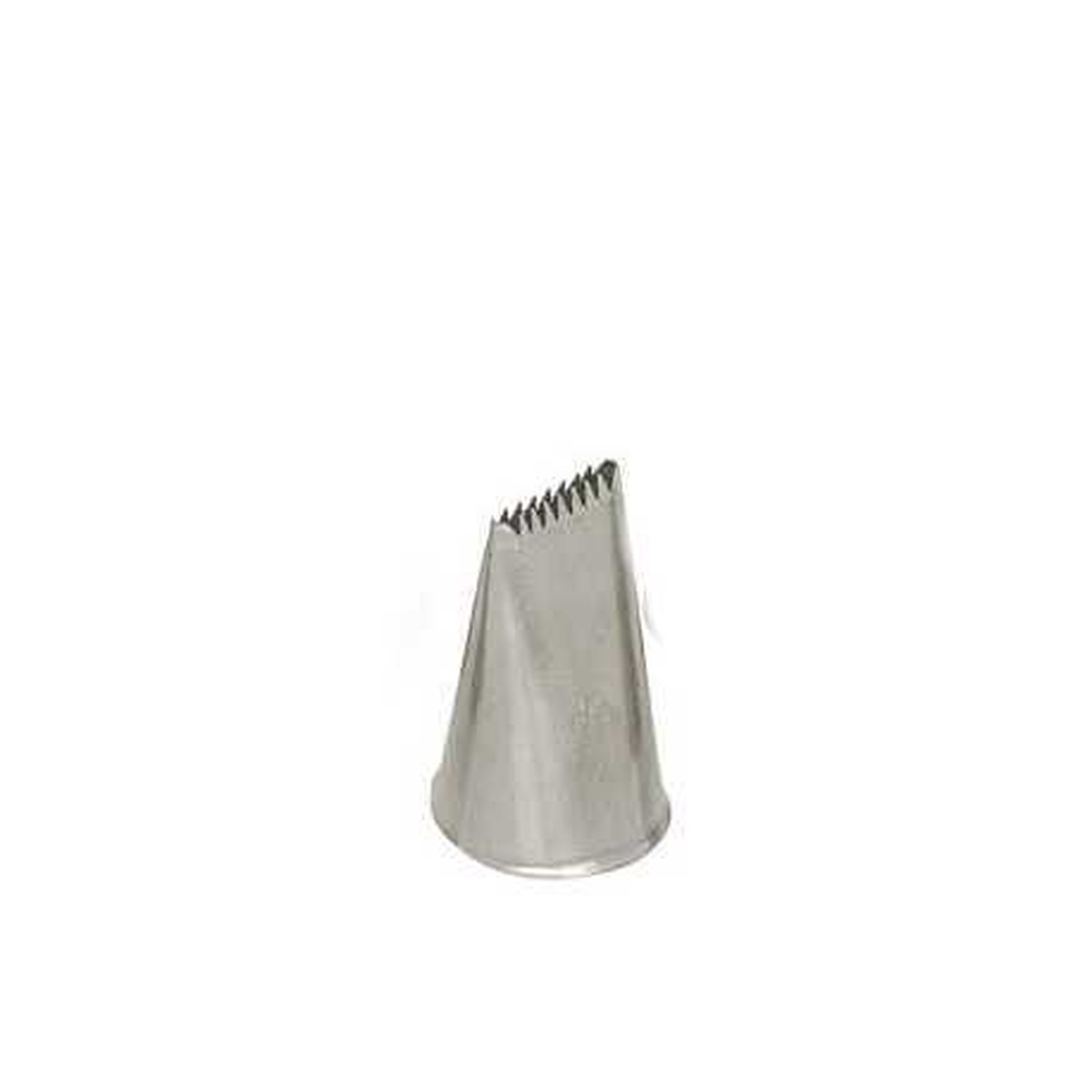 Ateco 48 stainless steel ribbon pastry tip showing serrated top edge detail