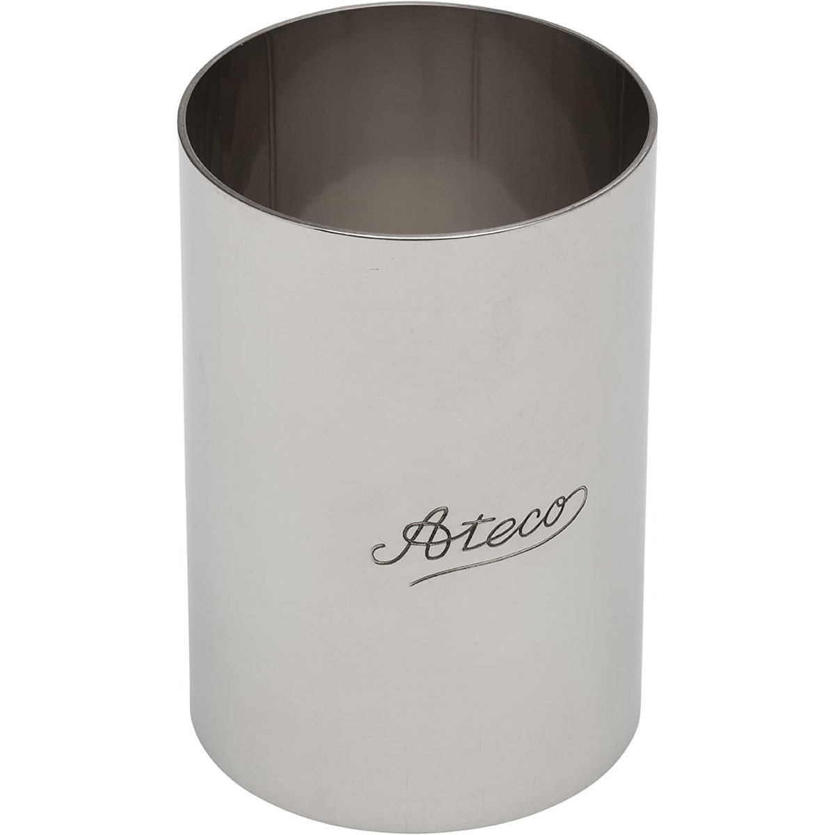 Ateco 4909 round stainless steel ring mold, 2-inch diameter by 3-inch height, with engraved Ateco script logo