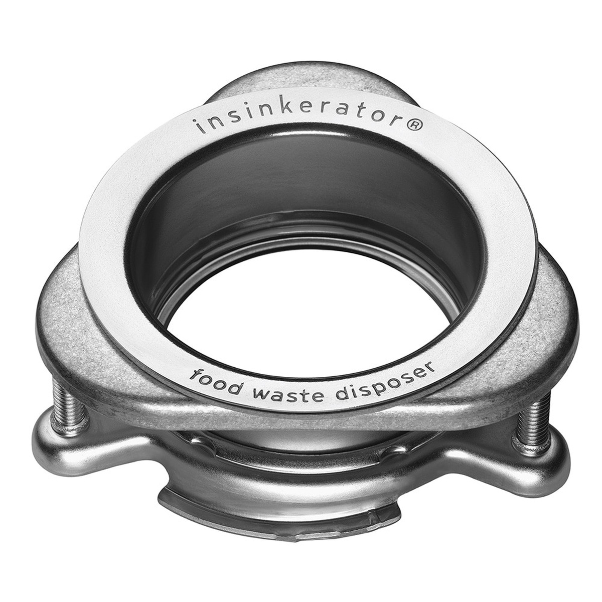 InSinkErator Quick Lock Mount assembly shown from an angled top view on white background