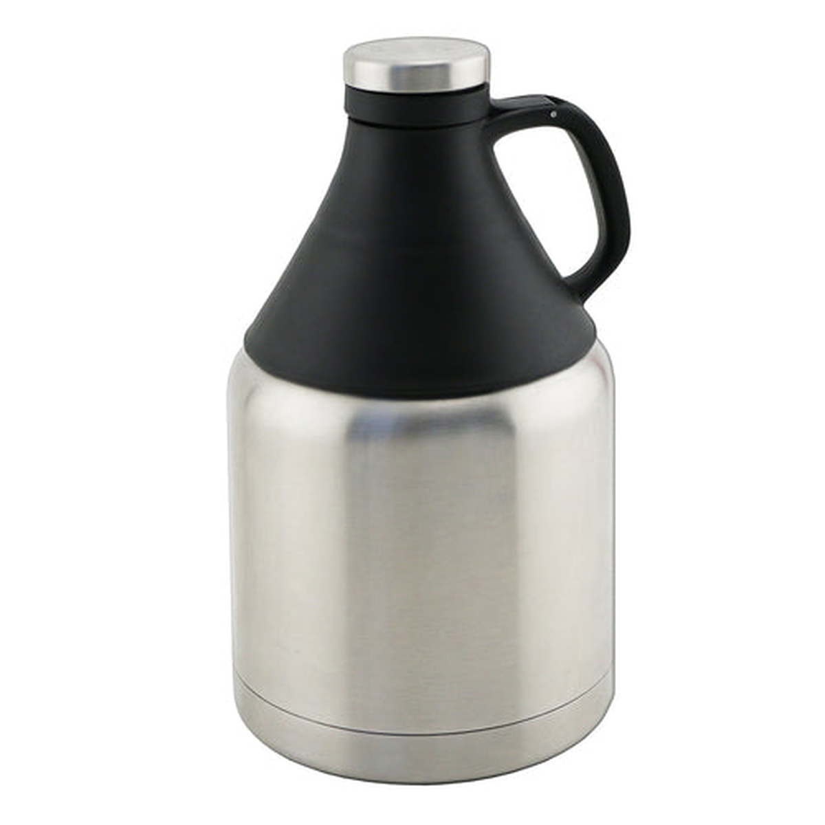 Franmara 5000-BU 32 oz stainless steel beer growler with black Tritan screw-top and carry handle