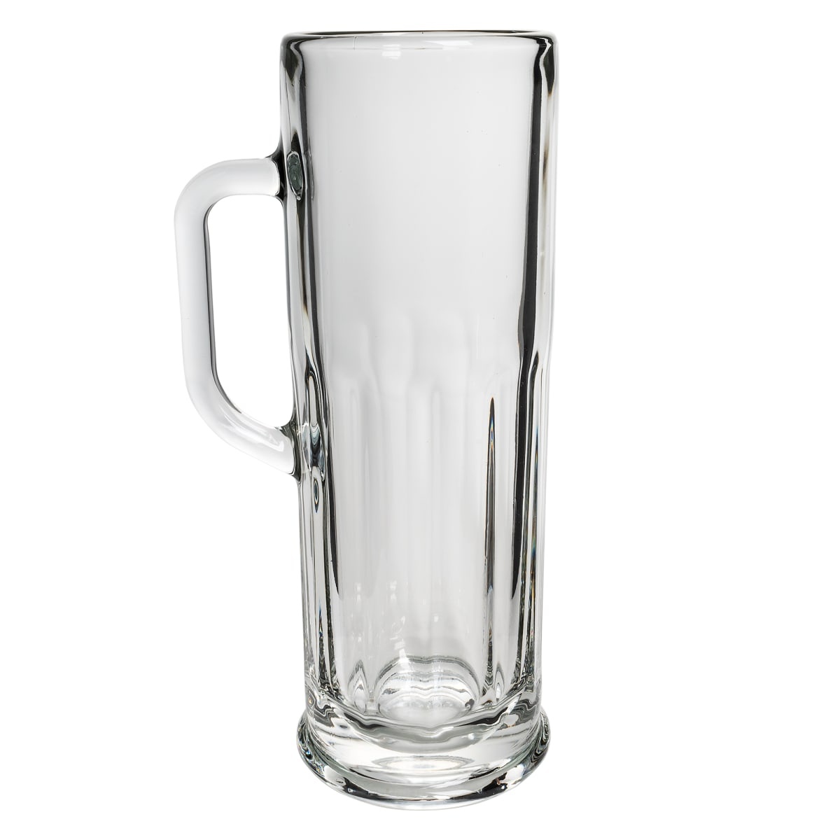 Libbey 5001 Frankfurt 21 oz. clear glass beer mug with handle, 3/4 angle view