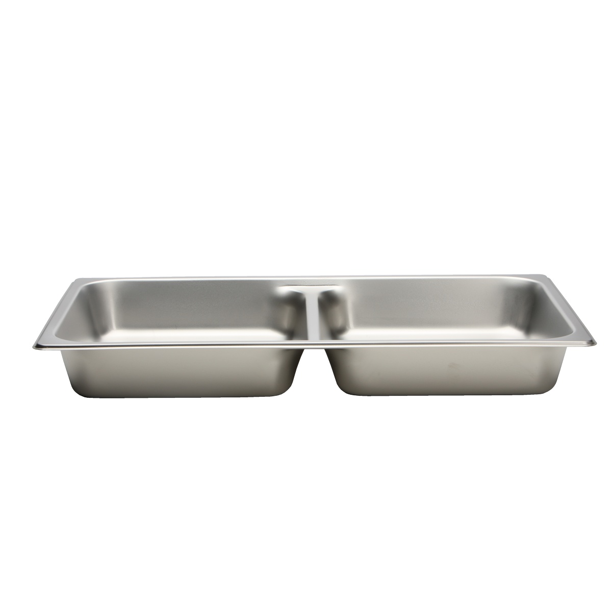 Libertyware 5002DV full size divided stainless steel steam table pan with two equal compartments