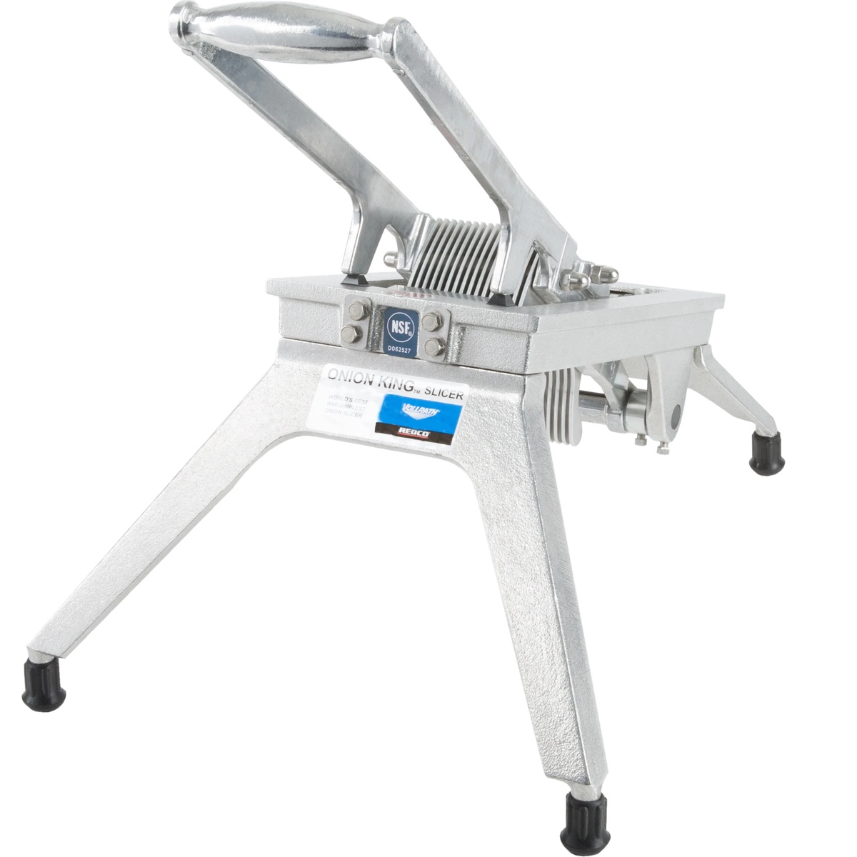 Vollrath Onion King 500N countertop onion slicer showing wide-leg design and sturdy construction