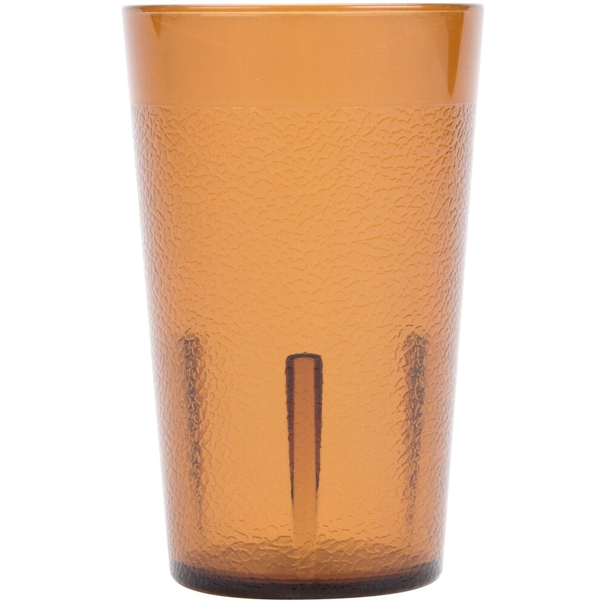 Cambro 500P153 5.2 oz amber SAN plastic tumbler with textured exterior and interior stacking lug
