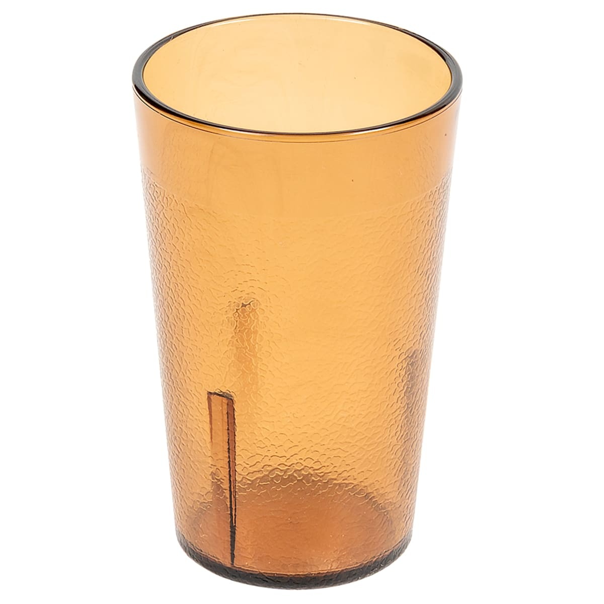 Cambro 500P2153 amber textured SAN plastic tumbler, front view