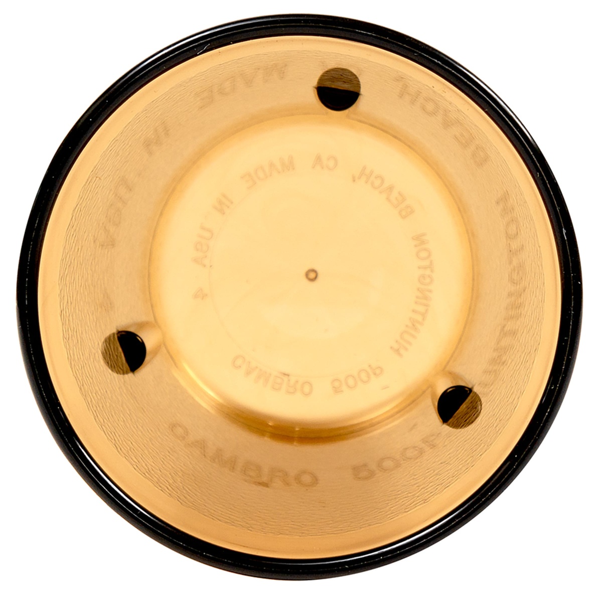 Bottom view of Cambro 500P2153 tumbler showing interior stacking lugs