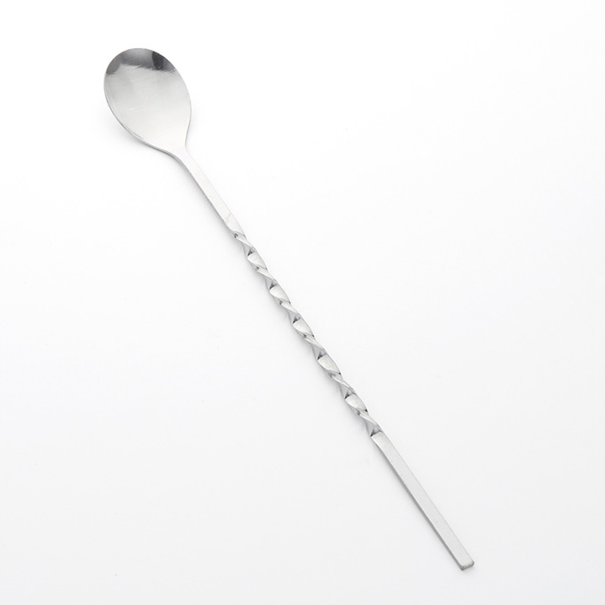 American Metalcraft 510K stainless steel bar spoon with twisted shank on white background