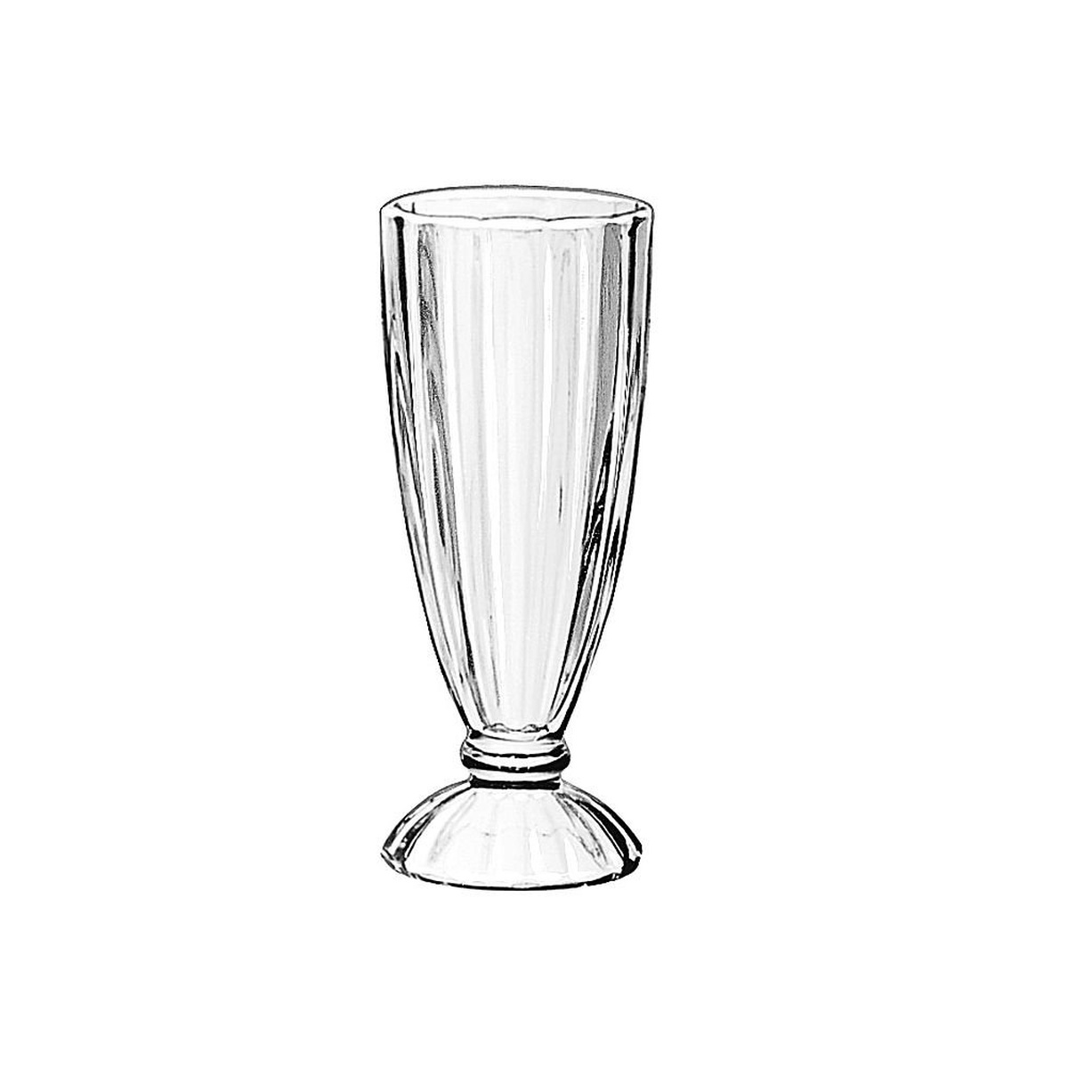 Libbey 5110 clear footed ice cream soda glass with fluted design and wide stable base