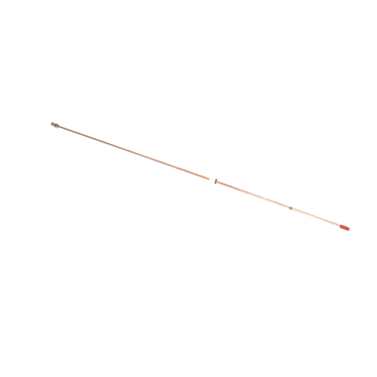 AllPoints 511475 copper clad steel pilot tube with pilot head and red-capped ferrule end, diagonal view