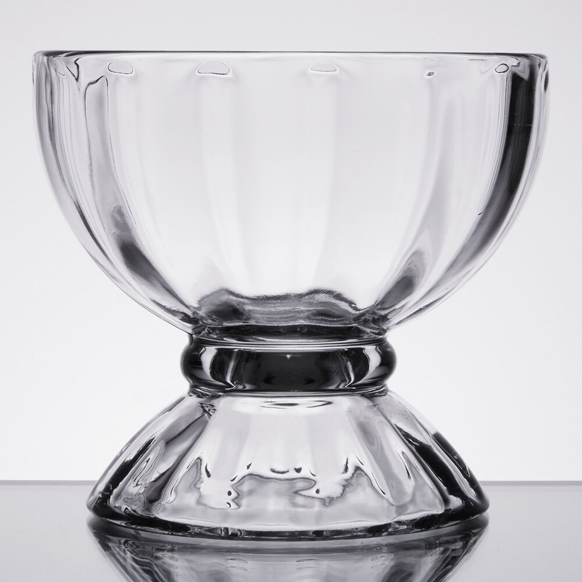 Libbey 5118 Supreme Glass Bowl full view showing paneled bowl body and domed pedestal foot