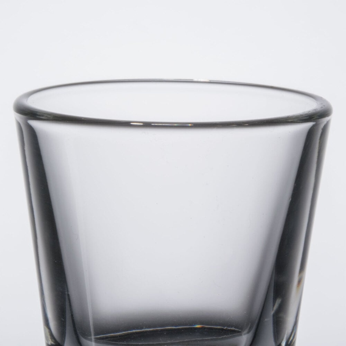 Close-up detail of the wide rim opening on the Libbey 5120 shot glass