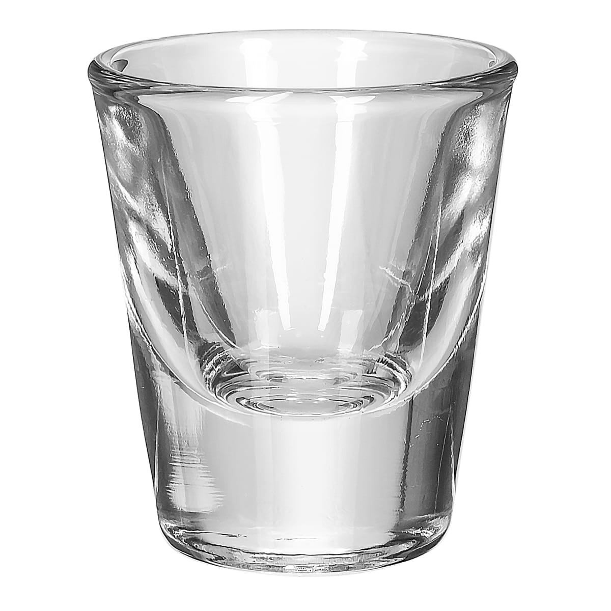 Libbey 5121 1-1/4 oz clear shot glass, front view on white background