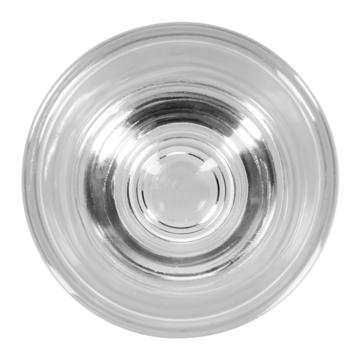 Libbey 5121 shot glass viewed from directly above, showing the circular interior and concentric base rings