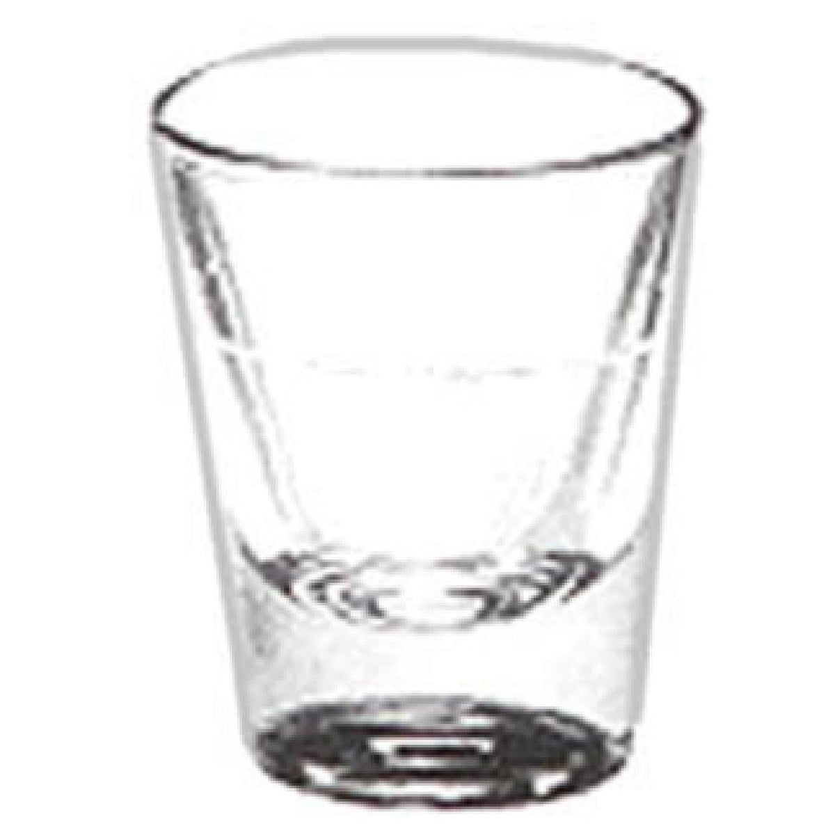 Libbey 5121/S0711 whiskey shot glass showing tapered profile and thick base construction