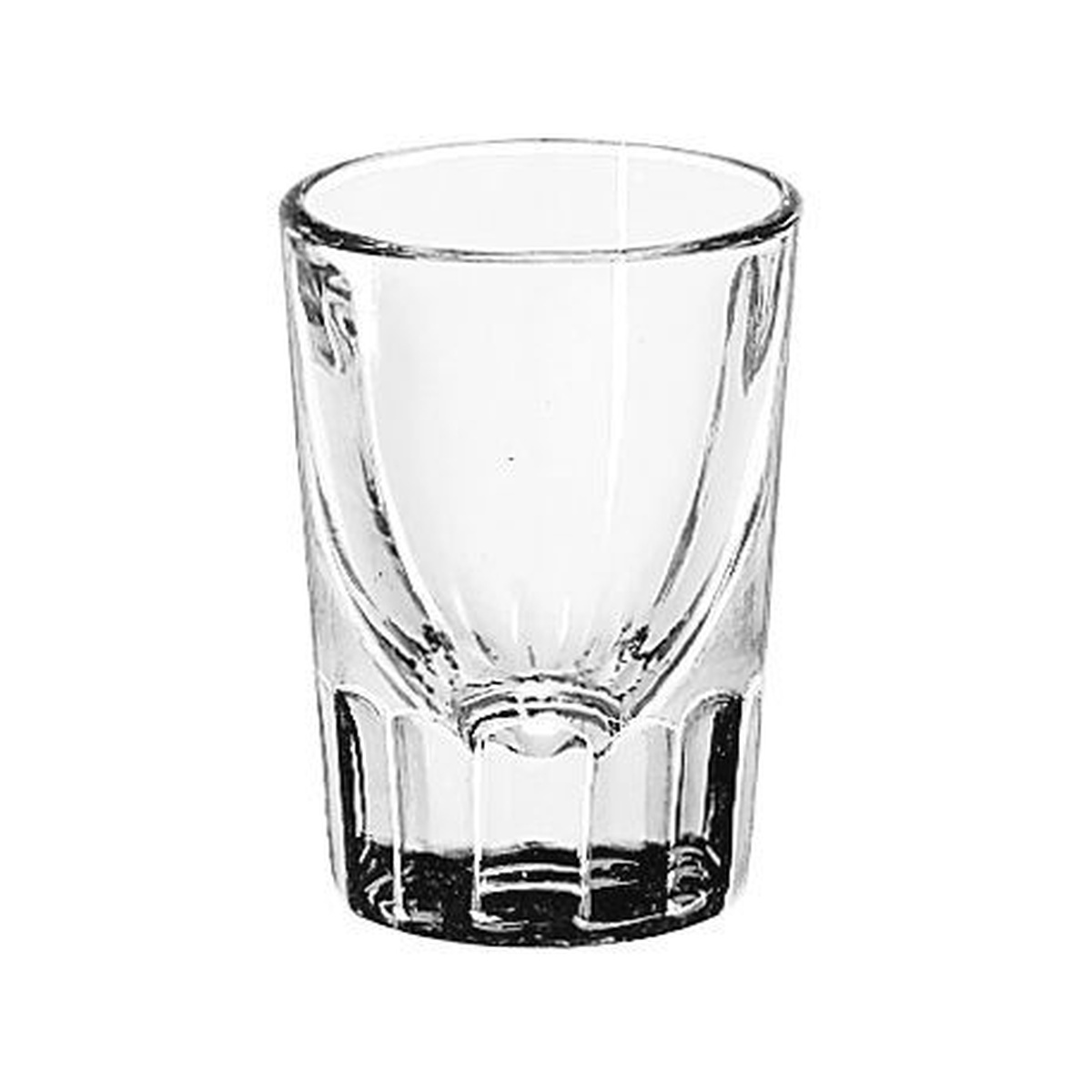 Libbey 5127 Whiskey Service Fluted Shooter Glass, 1.5 oz, clear glass with paneled fluted base