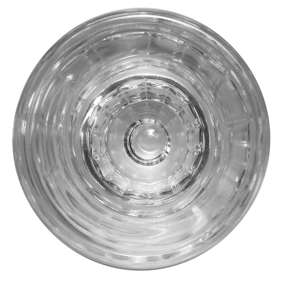Libbey 5127 shot glass top-down view showing the fluted interior pattern and circular base