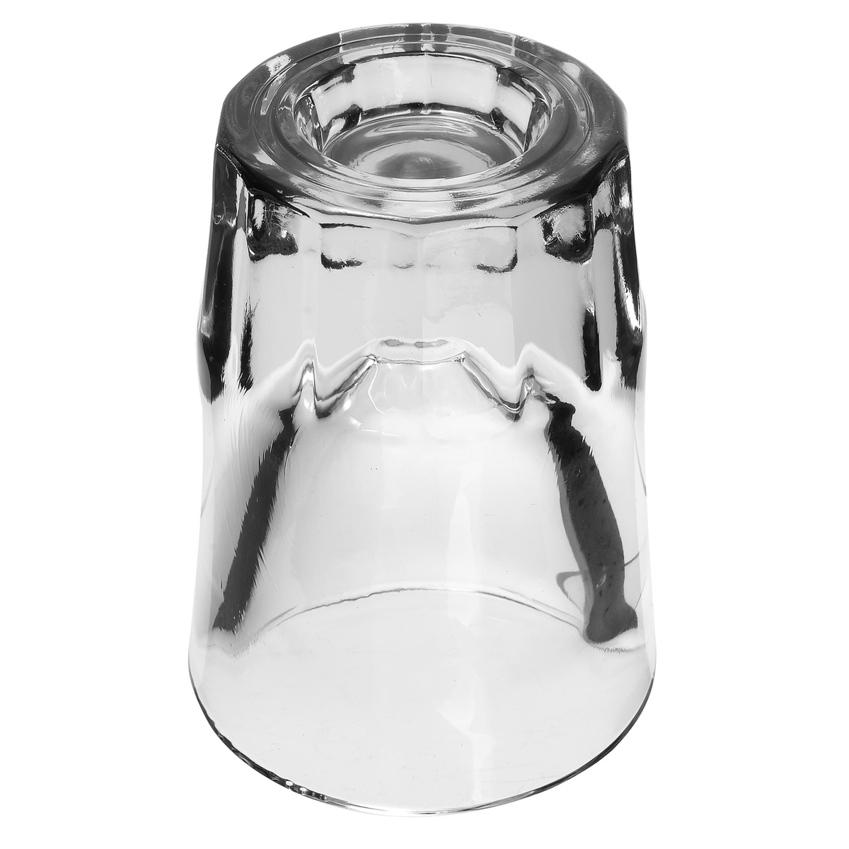 Libbey 5127 shot glass inverted, showing thick reinforced base from below