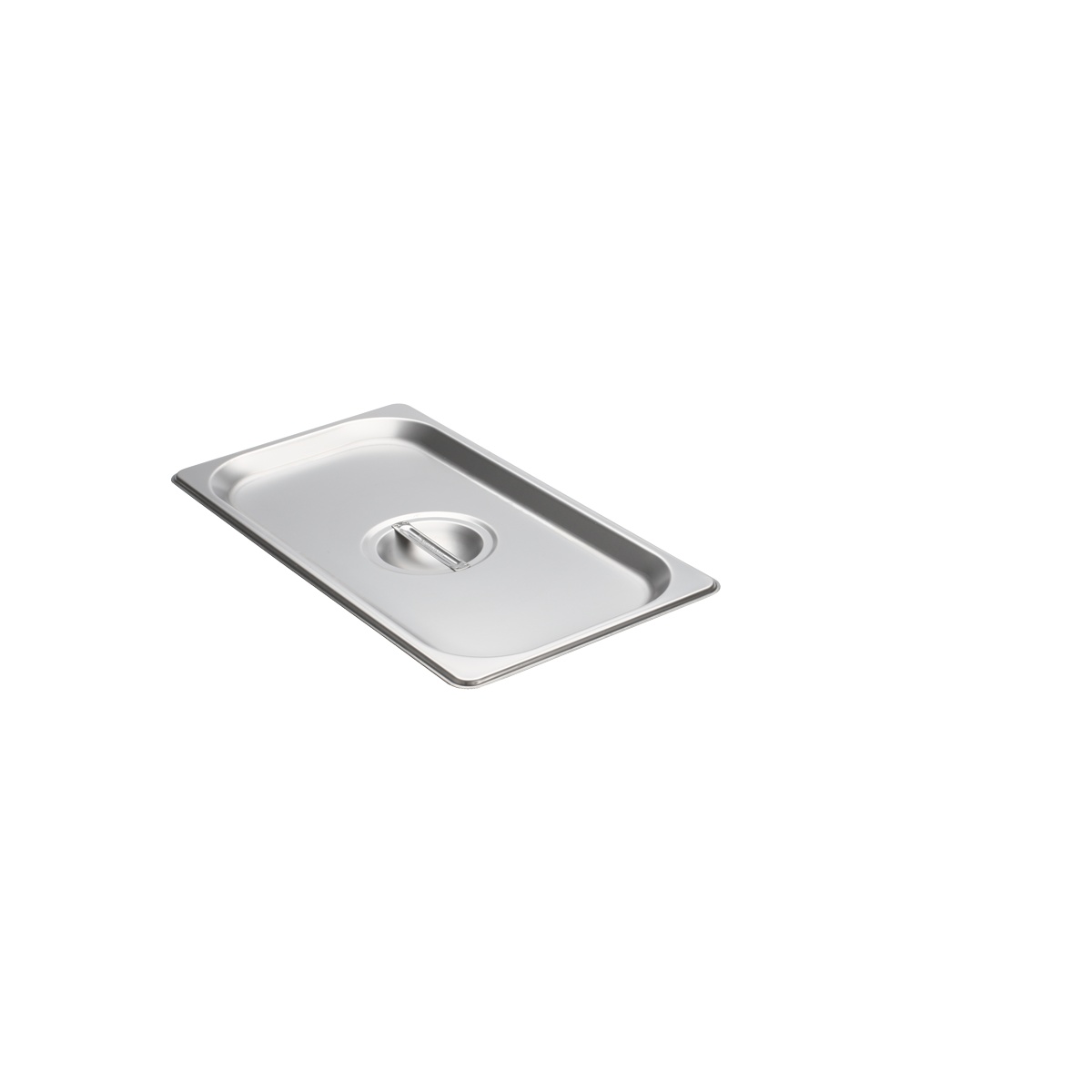 Libertyware 5130 1/3 size flat solid stainless steel steam table pan cover with integrated center handle