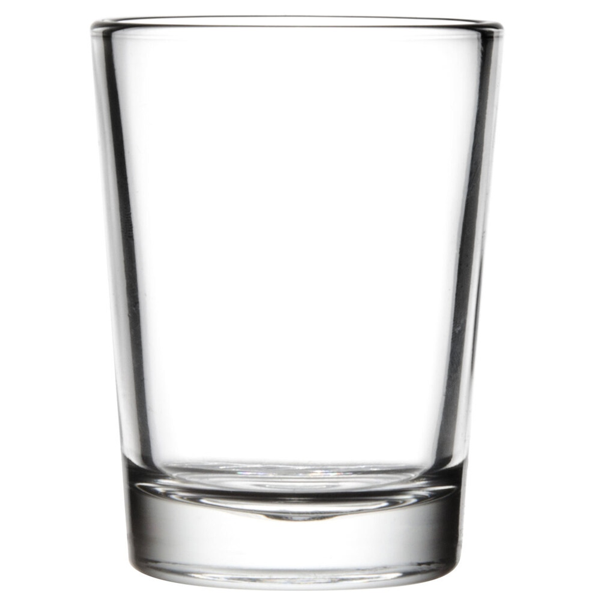 Libbey 5134 4 oz. clear side water glass with thick base and straight sides on white background