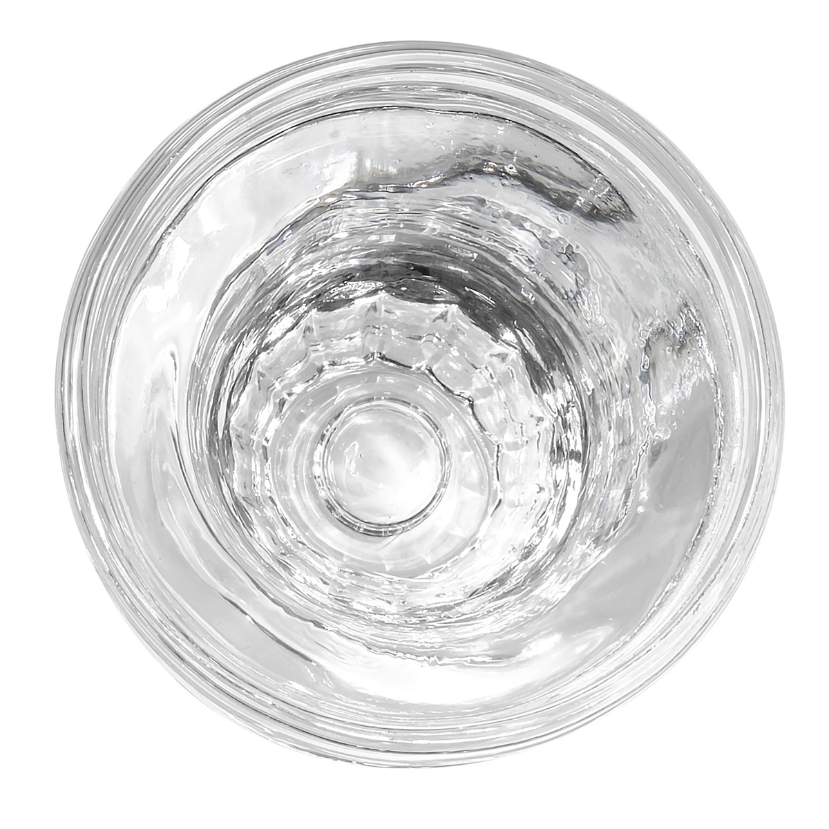 Top-down view of Libbey 5135 fluted shot glass showing interior fluting detail