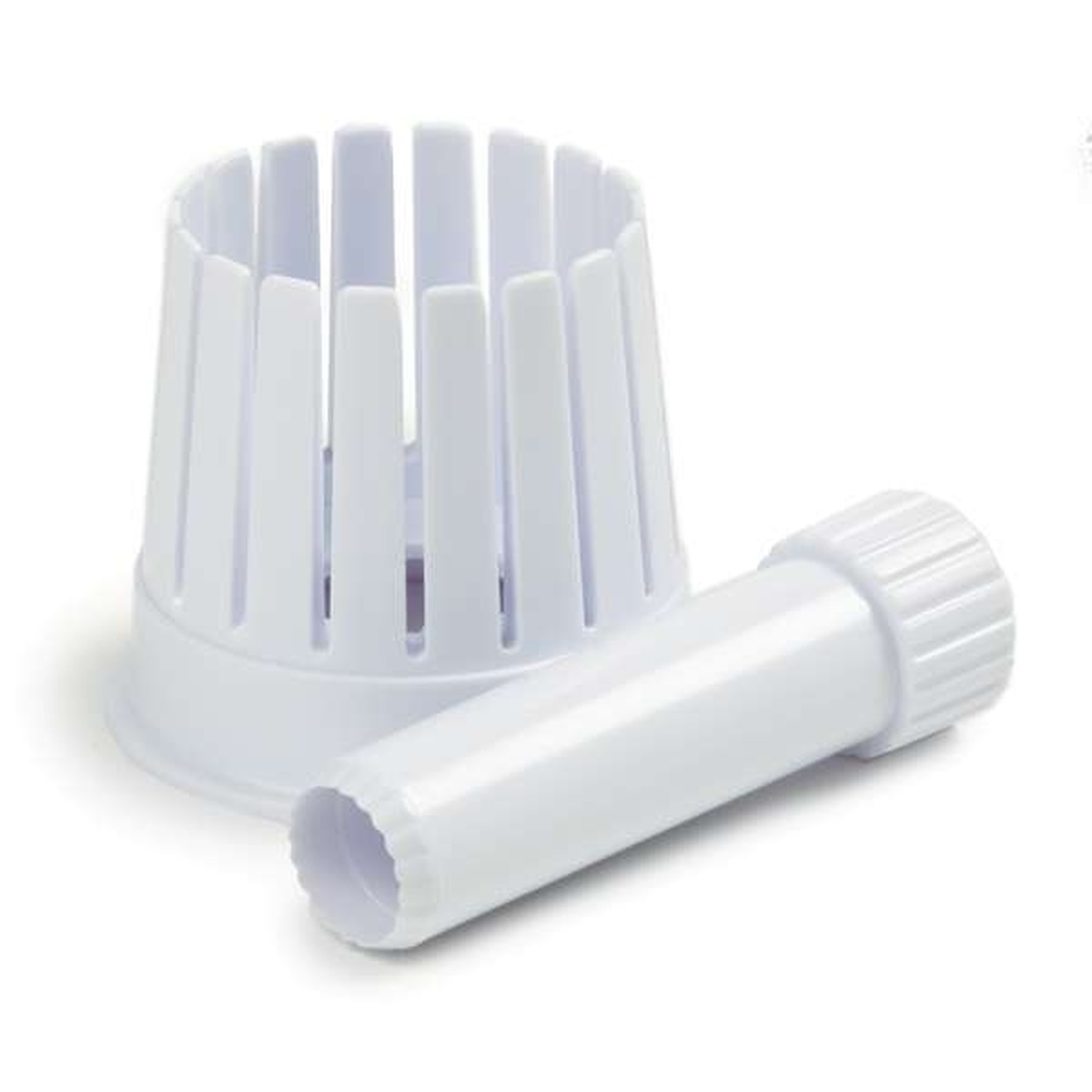 Close-up view of Norpro Onion Blossom Maker slicing guide and core remover tool