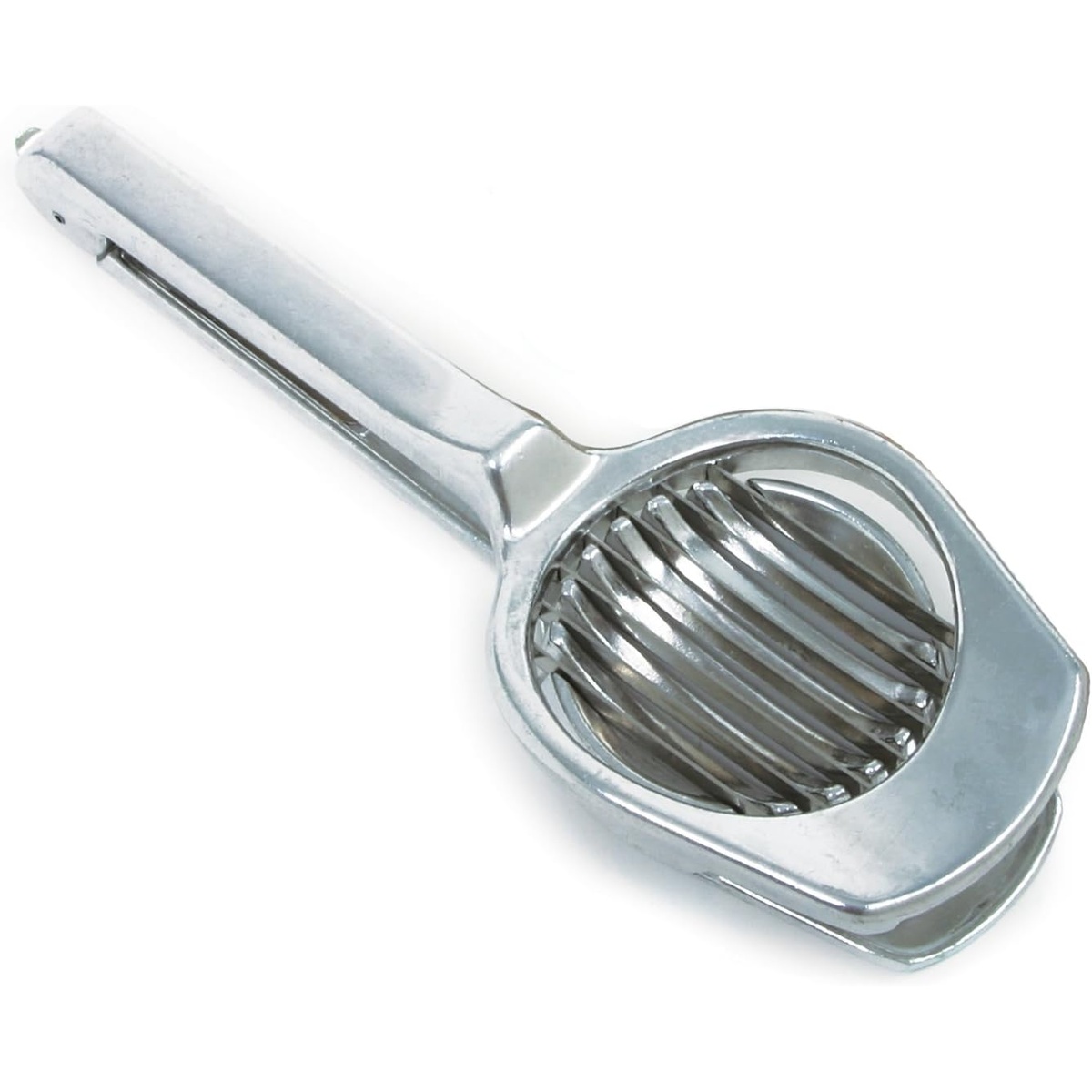 Norpro 5170 egg and mushroom slicer closeup showing cast aluminum frame and stainless steel wire blades